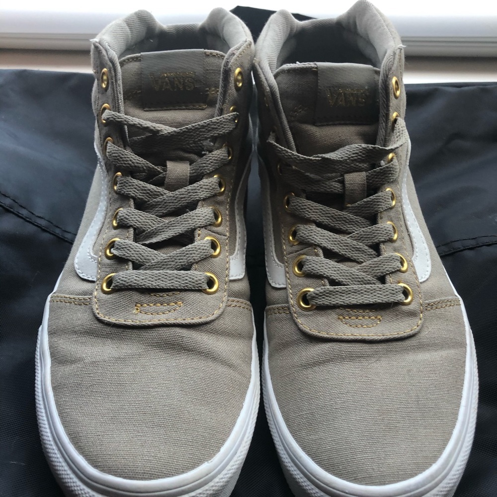 Vans Gray and White High-Top Sneakers